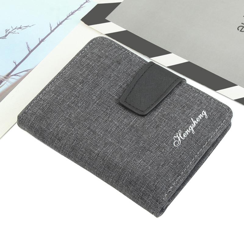 Męski portfel płócienny z okienkiem Slim Compact Extra Pojemność Krótki portfel biznesowy Idealny prezent