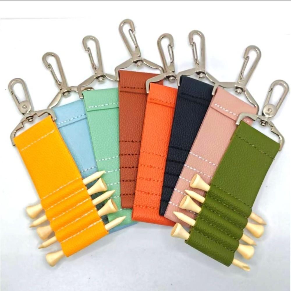 Anti-Loss Clip Golf Tee Holder PU Leather Outdoor Sports Gear Golf Tee Organizer Outdoor Sports