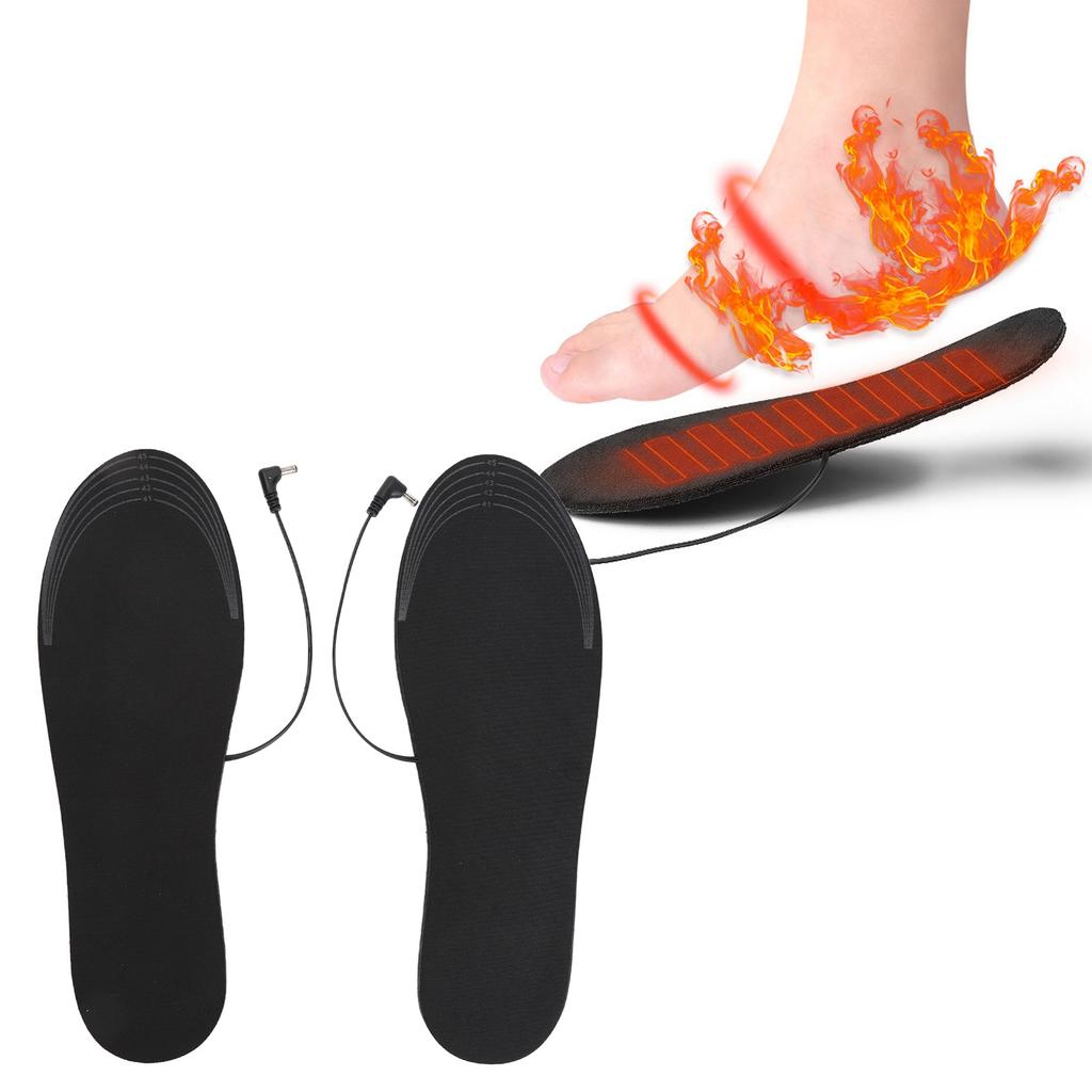 2Pcs Heated Insoles L Size USB Plug In Washable Foot Warmer Electric Heated Soles for Men