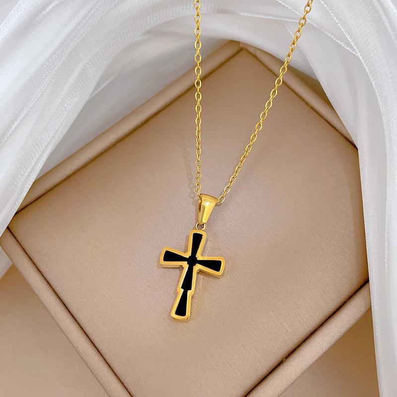 Cross Pendant Necklace for Women 2025 New Fashion Stainless Steel Jewelry Wedding Party Accessories