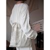 White Little Daisy Sequins Versatile Girls Shoulder Bag Commuter Canvas Bag Large Capacity Spring and Summer New Thin