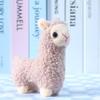 Adorable Soft Alpaca Plush Toy Keychain With Fluffy Short Plush In White Pink Brown