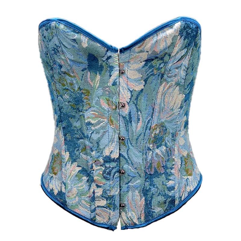 Women's Plus Oil Painting Style Lace up Overbust Waist Slimming Body Shaper Corset Top Plus Size