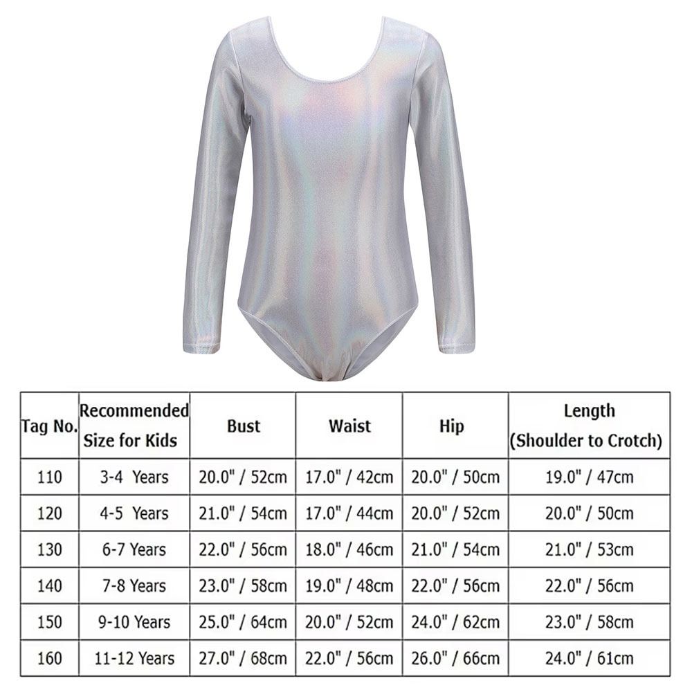 Elastic Dance Leotards Long Sleeve Ballet Dance Outfit Girls Gymnastics Leotards Performance