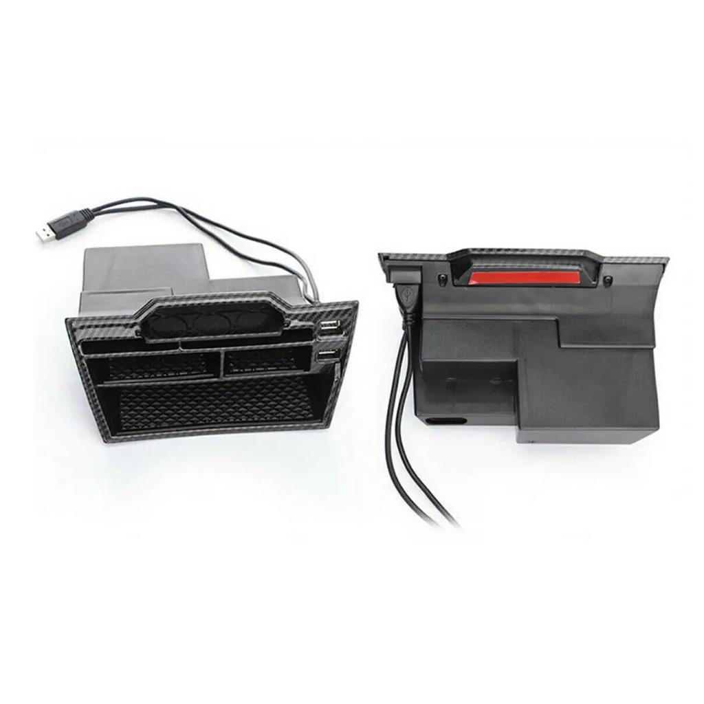 For 2016- Honda Civic Car Accessories Interior Carbon Fiber Console Storage Box With USB Port