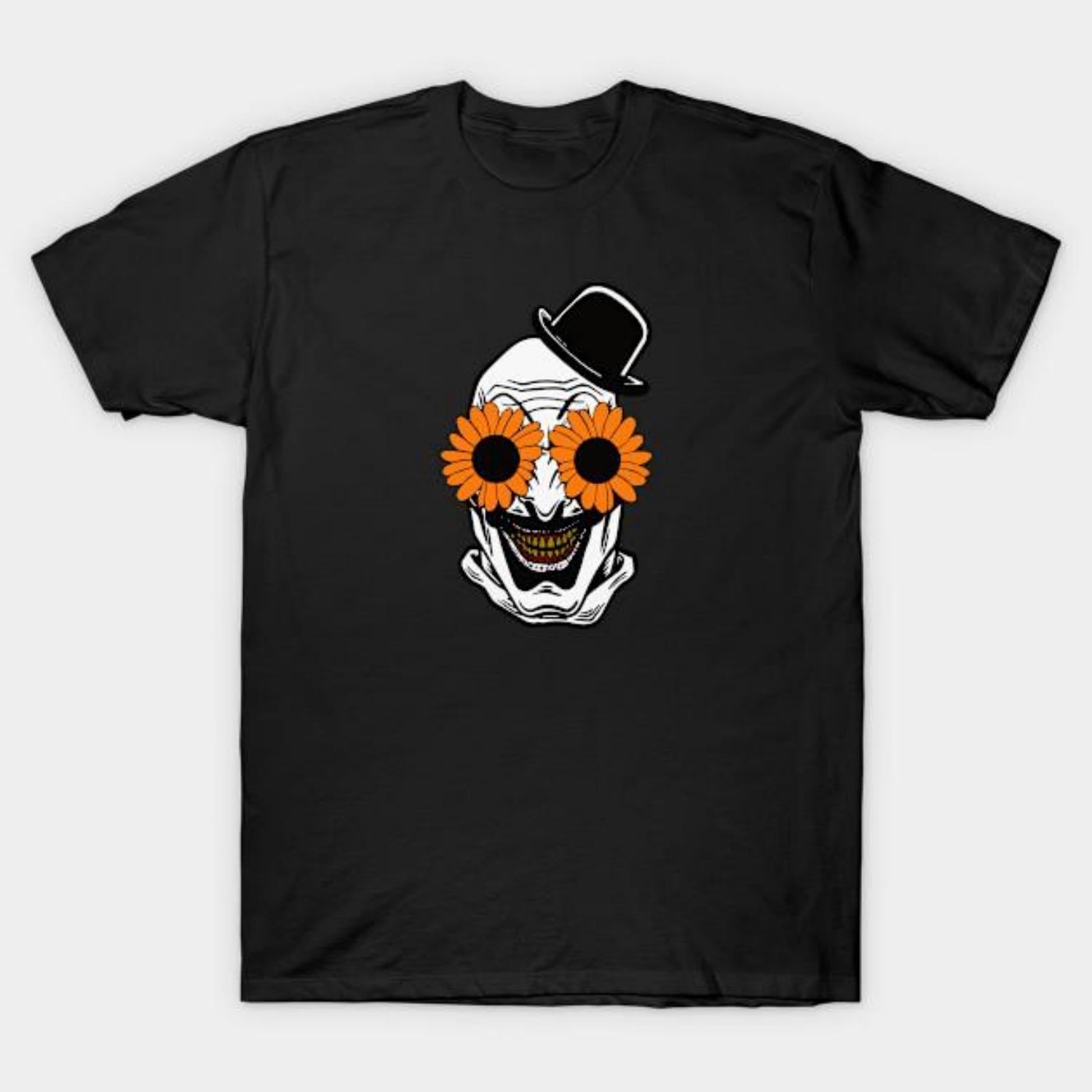 

Men Black Print T-shirt Art The Clown - Terrifier No-Cut Transfer Paper Print Cotton Tshirt XXXXXL чорний