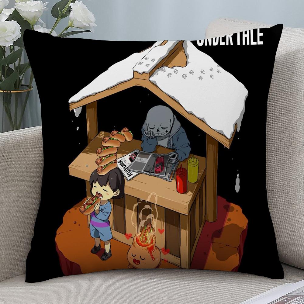 Game Undertale Pillow Case Short Plush Sofa Decorative Gift Home Double-sided Printing Cushion