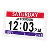 7 Inch Digital Clock with 12 Alarms, Unabridged Calendar Clock for the Eld ly and Ev yone, Auto Dimming, Am ica Large Display Clock with