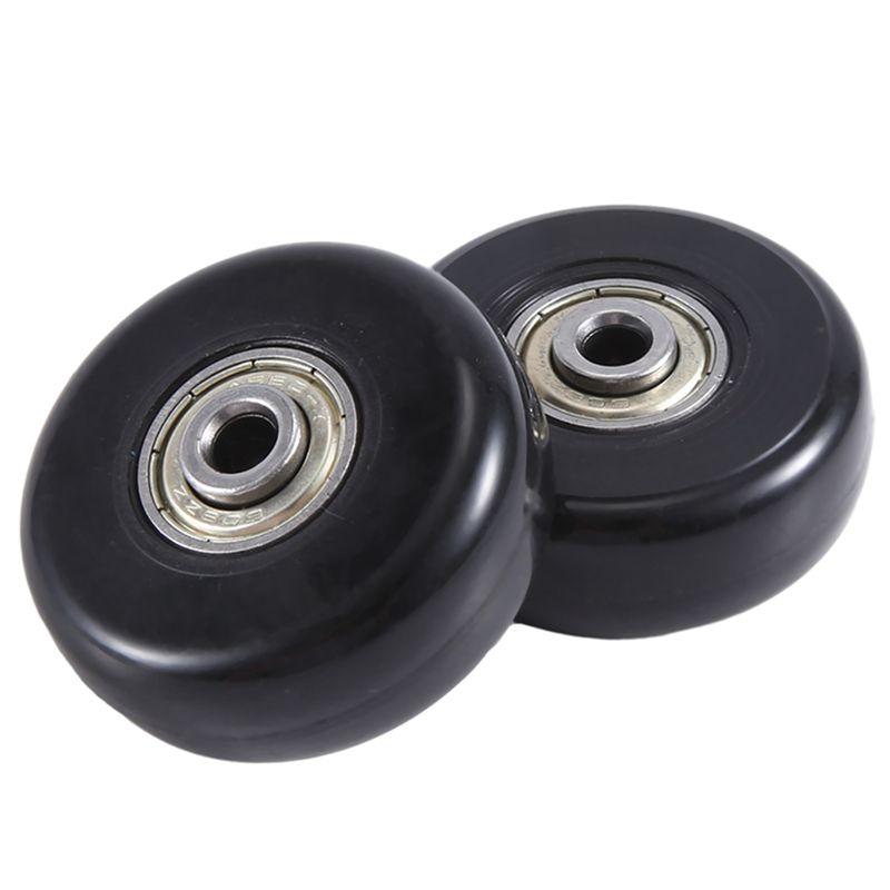 AEE2-50X18mm Set Of 2 Luggage Suitcase Replacement Wheels,PU Swivel Caster Wheels Carbon Steel Bearings Repair Kits