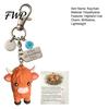 Metal Keychain A Little Highland Cow for You Keychain, 3D Resin Keyring with Birthstone Charm & Sentiment Card, Your Daily Reminder of Quiet Strength