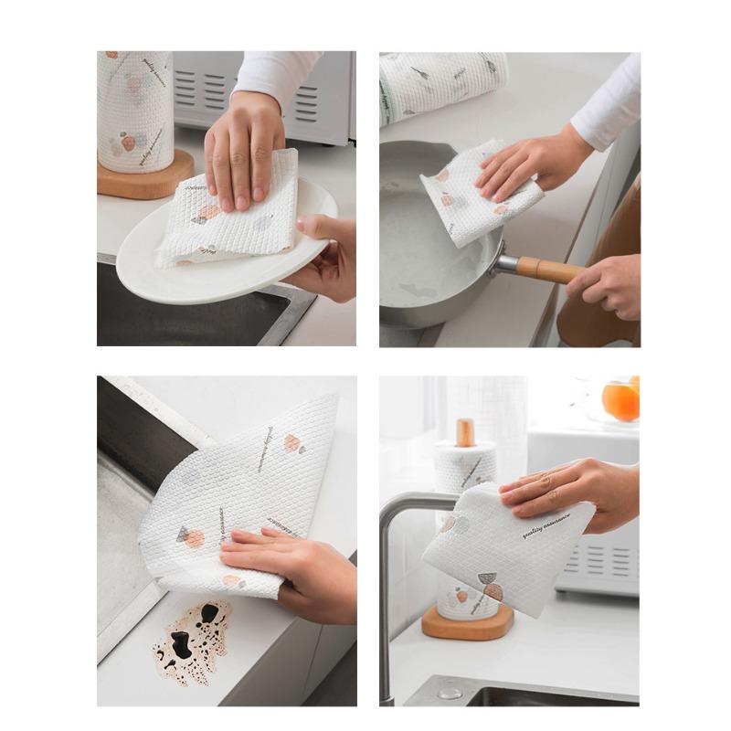 165PCS Disposable Kitchen Paper Towels, Washable, Dry and Wet Dual-use, Oil Resistant, Household Cleaning Oil-free Cloth, Kitchen Paper Towels