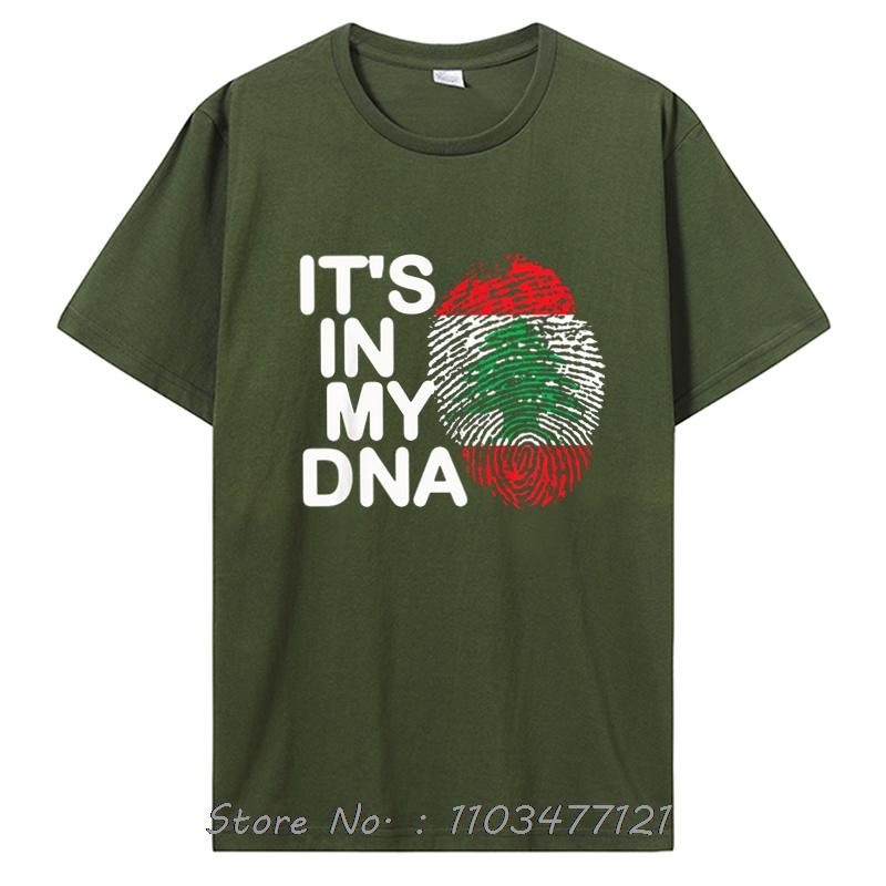 Funny It's In My DNA Lebanon Flag Lebanese T Shirts Graphic Cotton Streetwear Short Sleeve Birthday Gifts Summer Style T-shirt