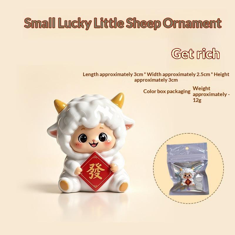 Cute Lucky Sheep Figurines 2027 Year Of Goat Decor Resin Adorable Design Home Desktop Ornament New Year Gift