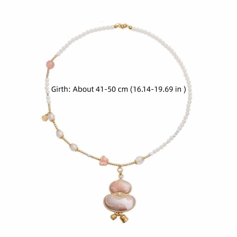 Exquisite Brocade Gourd Necklace High-end Embroidered Neck Pendant Daily