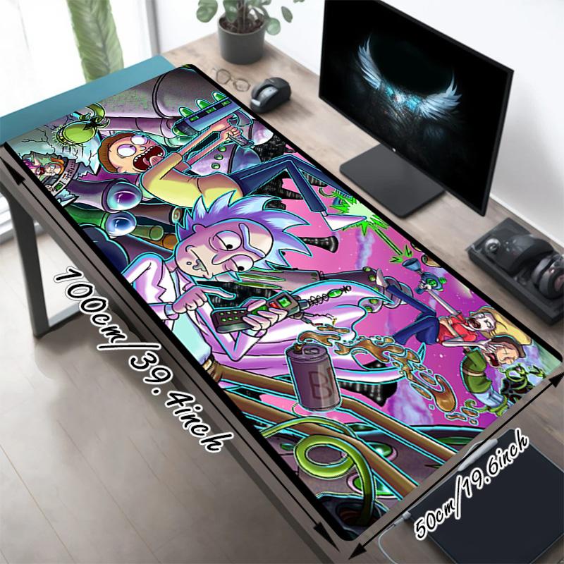 Rick Morty Adventure Xl Gaming Mouse Pad Nonslip Rubber Base Stitched Edge Waterproof Desk Mat For Pc Laptop Gamer Office Computer Accessories C929478