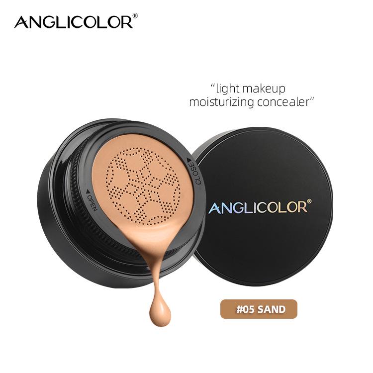 Fond de ten cushion cu cap de ciupercă Anglicolor: Bază CC rezistentă la transpirație și corector BB