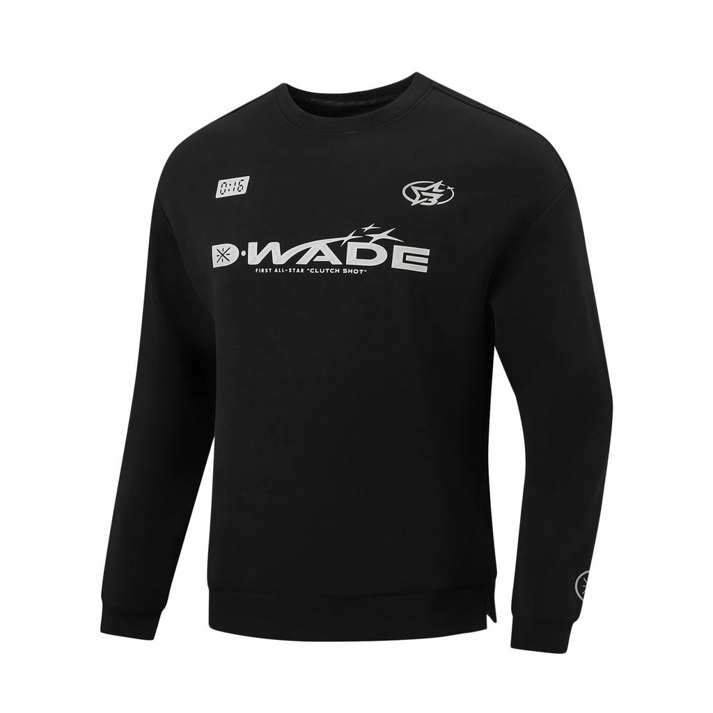 Li Ning Wade Series Letter Round Neck Versatile Casual Sweatshirt Men sweatshirt AWDW005-1