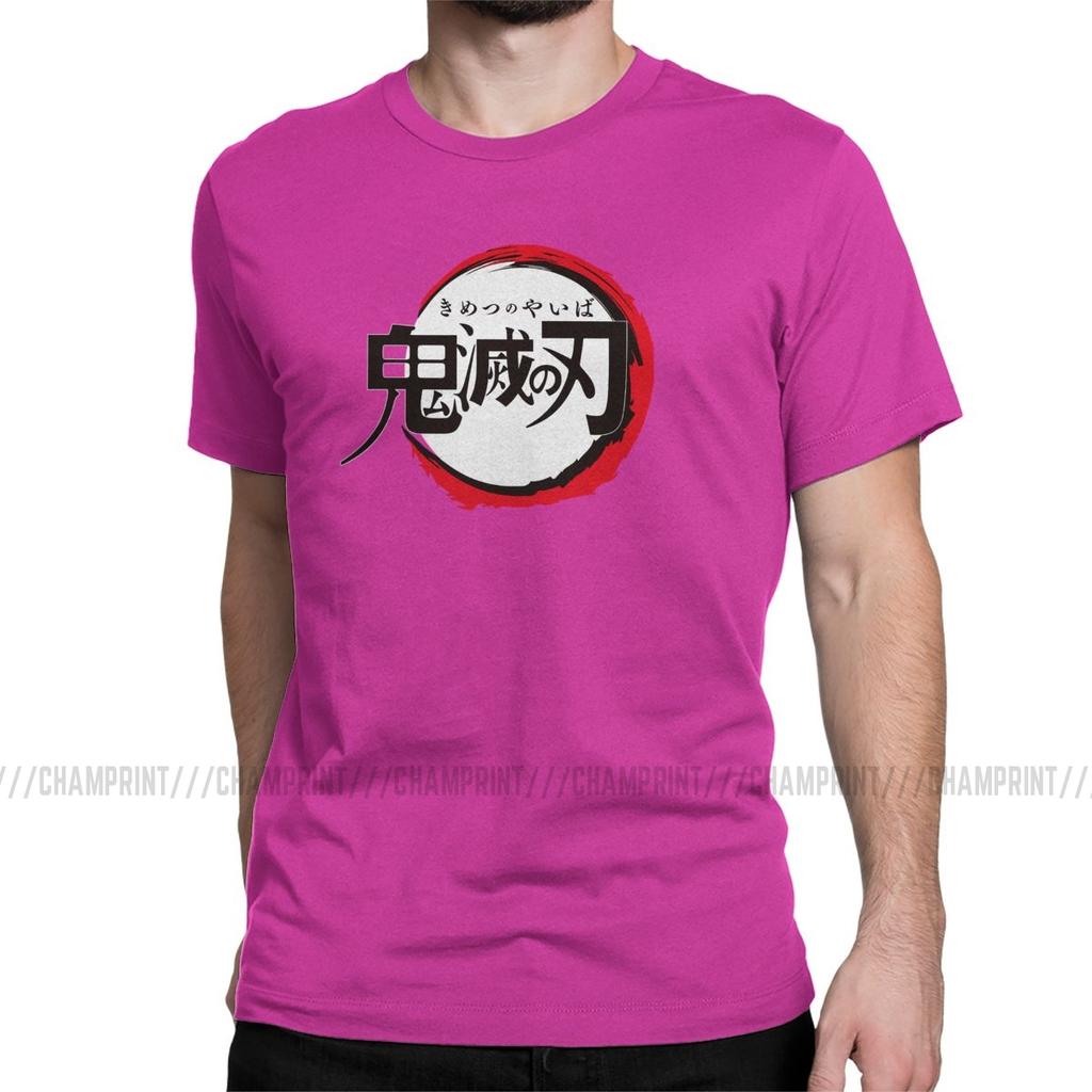 Vintage Demon Slayer Anime T Shirt Men Round Collar 100 Cotton T Shirt Short Sleeve Tees