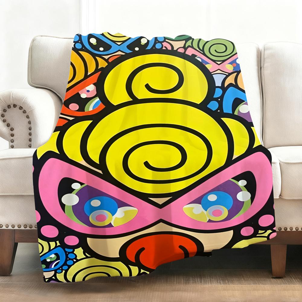 Cute H-Hysteric Mini Throw Soft Flannel Blanket Warm Knee Skin-Friendly Throw for Sofa Office Bed Traveling Winter Oversize