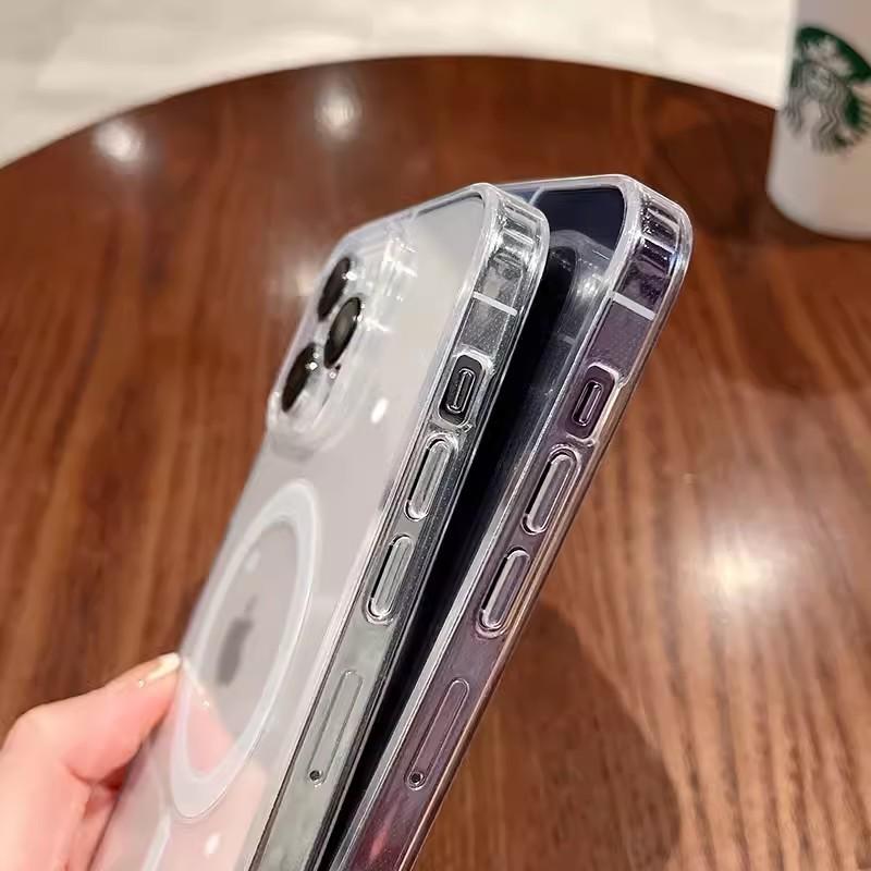 Magnetic Phone Case for Apple IPhone 17, Transparent Magsafe 14, Acrylic 15 Pro, Full Coverage for IPhone 16
