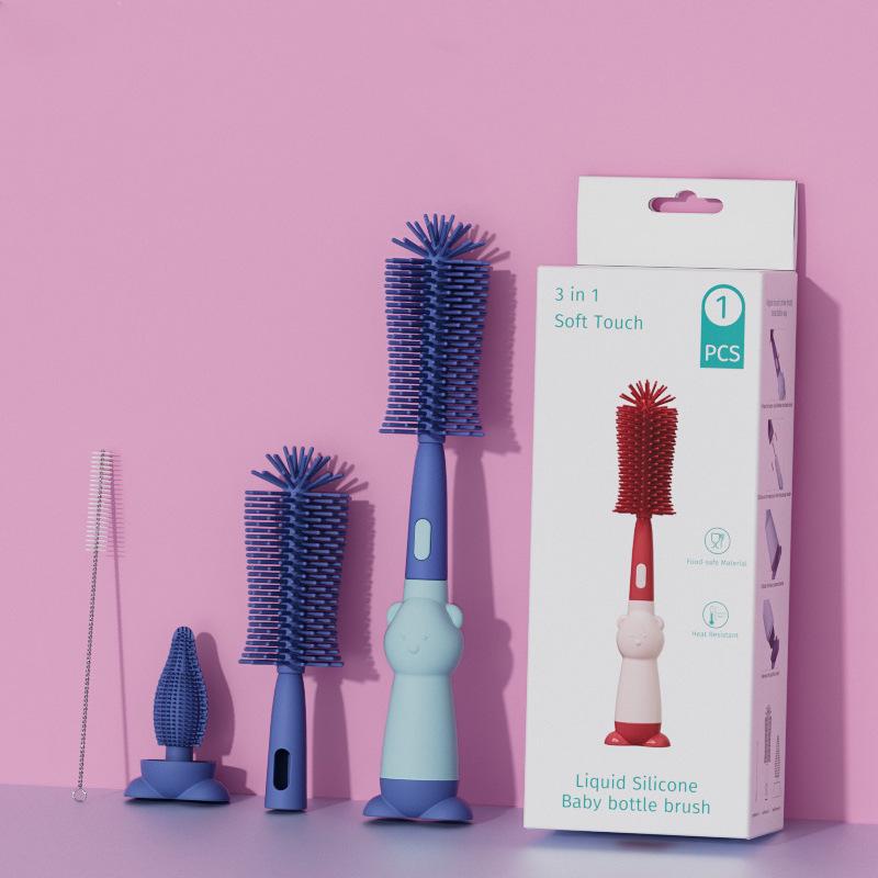 Silicone Baby Bottle & Nipple Cleaning Brush Set