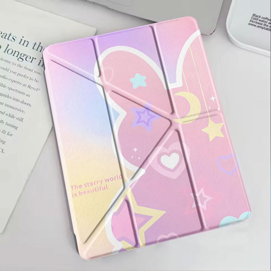 Pink Little Rabbit Holder Cover Tablet Case For iPad Pro 2025 Air 4 5 M3 M2 1 2 M4 11inch Mini 6 7 Pro 11th 10th 9th 8th 7th