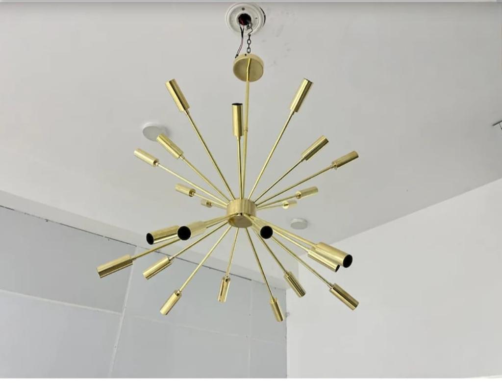 24-ramienne półplafonowe światło sufitowe w stylu mid-century, światła do niskich sufitów, nowoczesny żyrandol, design Stilnova