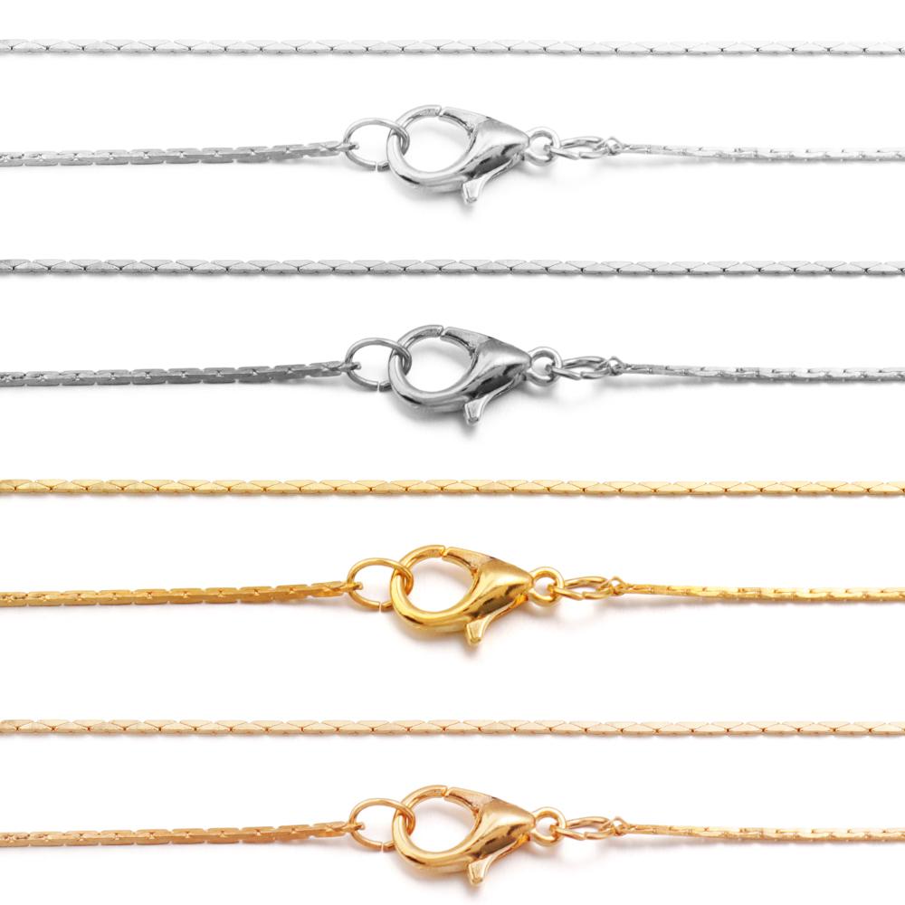6pcs/lot 41cm Metal Copper Link Chain With Alloy Lobster Clasp for DIY Jewelry Making Handmade Necklace Accessories Wholesale