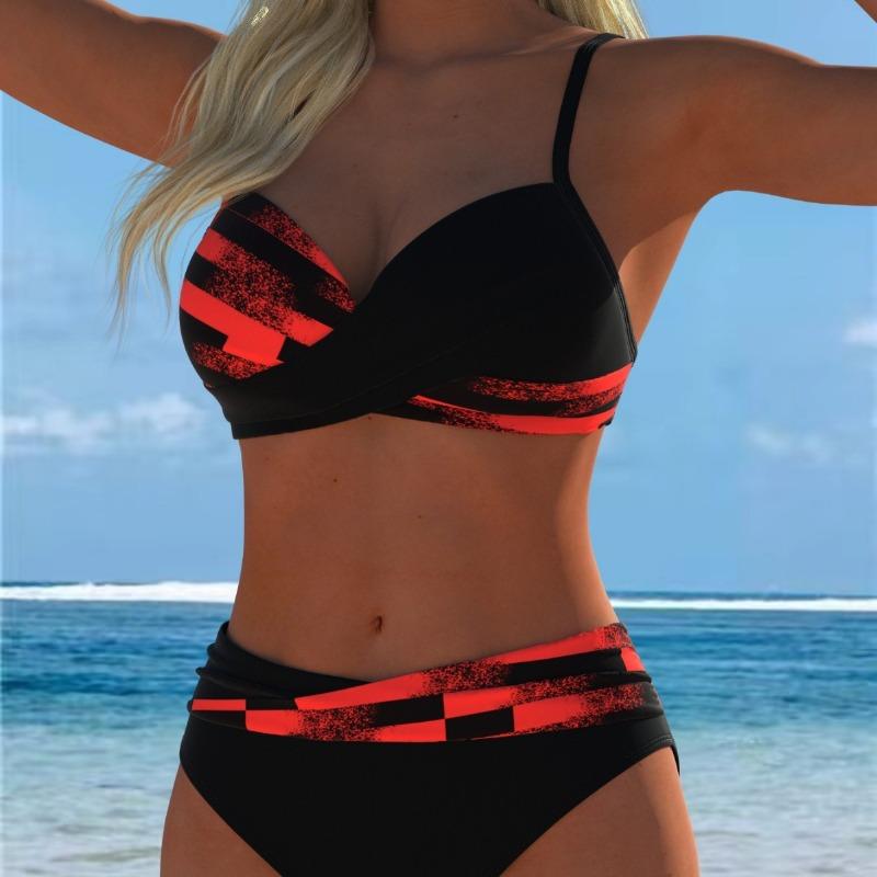 Nuevo Bikini Sexy con Abertura y Giro Bolso Pequeño para Reunir el Pecho Comercio Exterior para Trajes de Baño