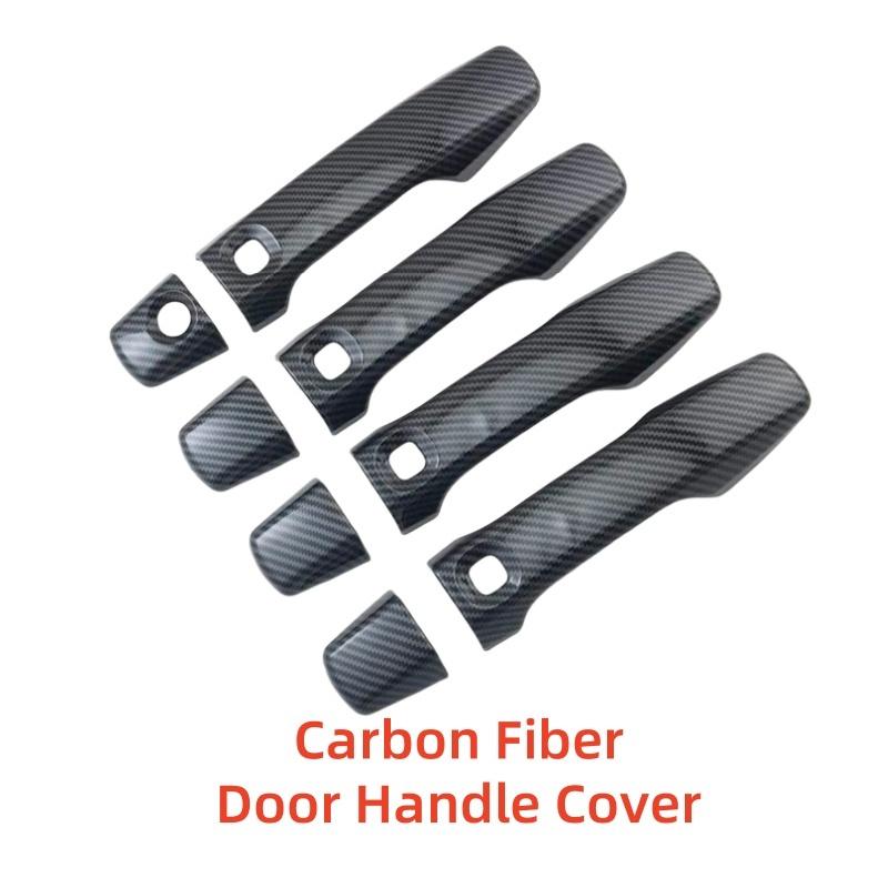 Car Carbon Door Handle Cover Protector For Toyota Land Cruiser FJ200 LC200 2008 2009 2010 2011 2012 2012 2014 2015 Paste Style