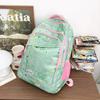 Cute Cloud Print Backpack Breathable Oxford Material Ergonomic Straps Shoulder