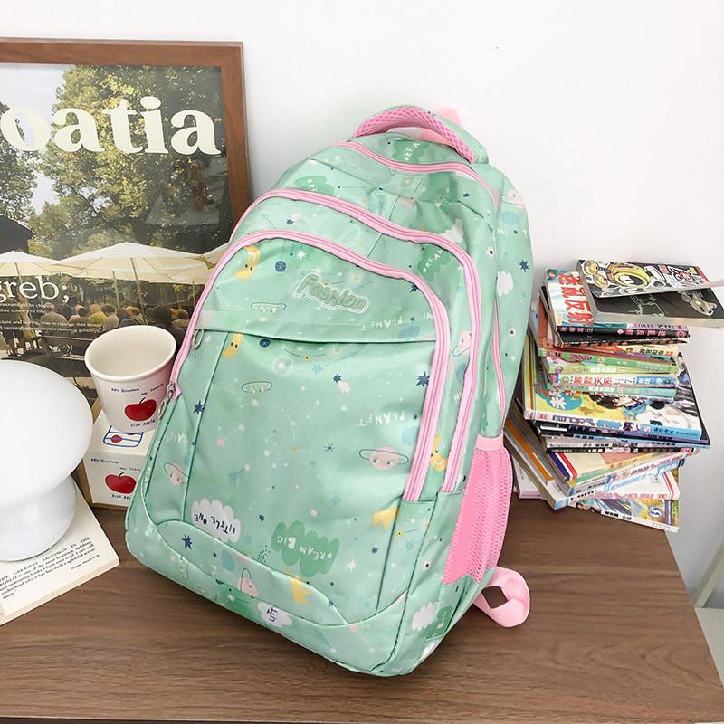 Cute Cloud Print Backpack Breathable Oxford Material Ergonomic Shoulder Straps