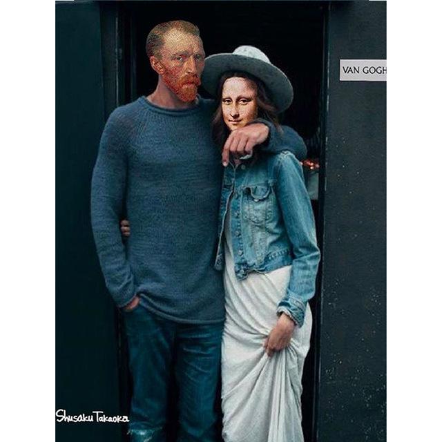 Funny Art Van Gogh and Mona Lisa Canvas Posters and Print Abstract Famous Oil Paintings On Canvas Wall Pictures for Home Cuadros