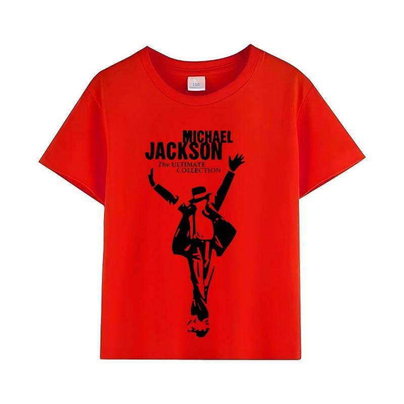 Kids Michael Jackson Rock N Roll T-Shirt Children's Fashion Crew Neck Top Summer Casual Clothes for Baby Boys And Girls