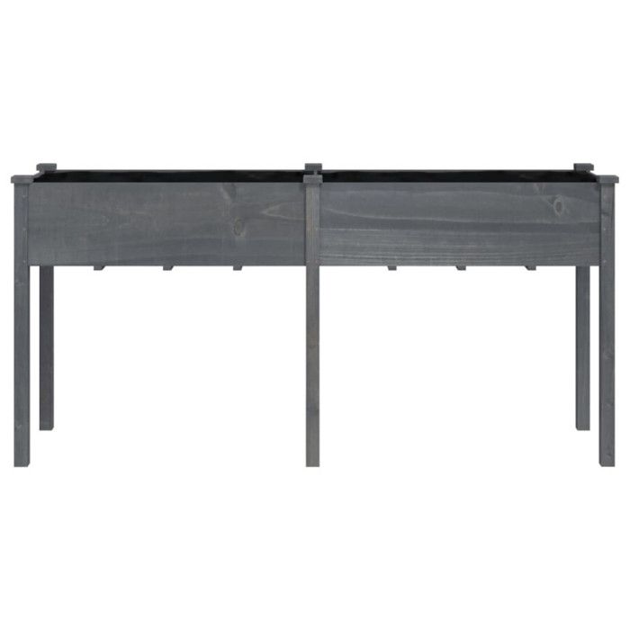 VidaXL Planter with Lining Grey 161x45x76 Cm Solid Fir Wood 364238