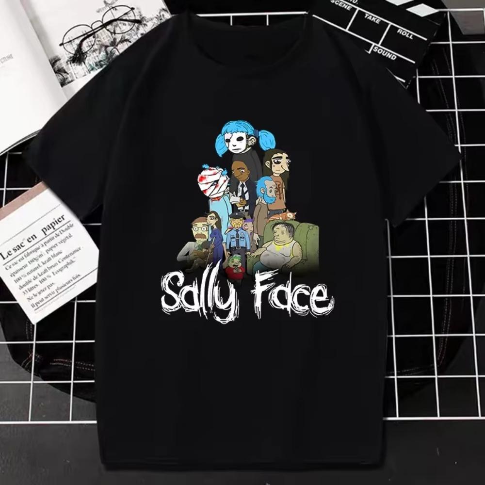 Game Sally Face Mask TShirt Unique Gothic Style Short-sleev Tee Fashion Hip-hop Streetwear Women Men Oversized T-Shirt Camisetas