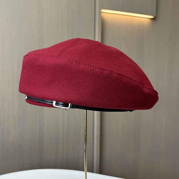 British Retro Belt Buckle Beret Children Autumn and Winter Polished Woolen Painter Hat Casual Versatile Fashionable Bud Hat