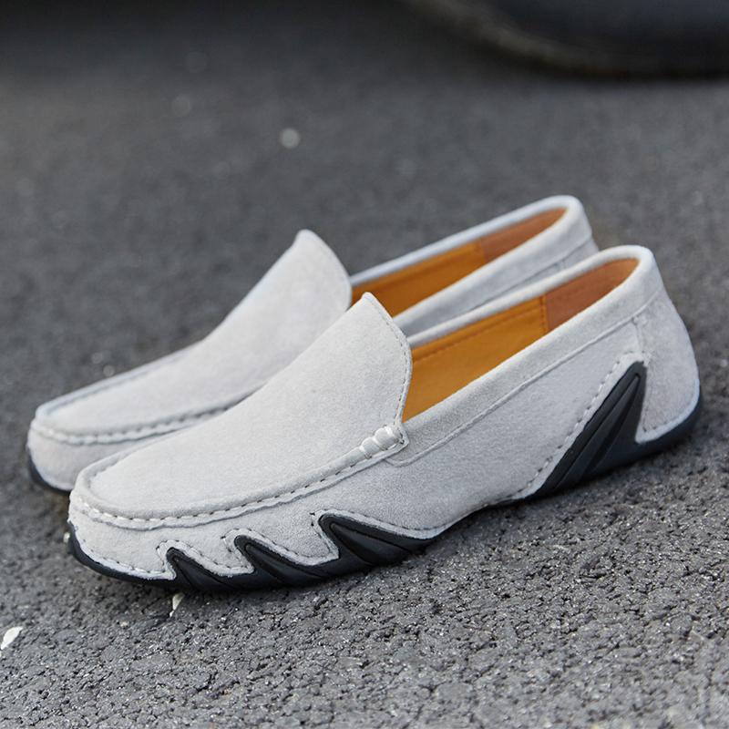 Suede Leather Men's Loafers Soft Soled Moccasins Formal Leather Business Shoes Driving Flats Casual Slip on Male Shoes