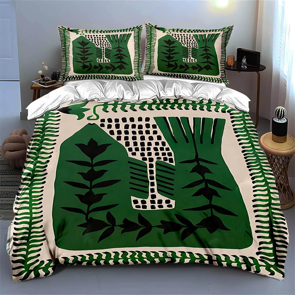 Green leafy design Bedding Duvet cover sets Duvet covers Pillowcases gifts (1 * Duvet Cover 2 * Pillowcases, without duvet insert)