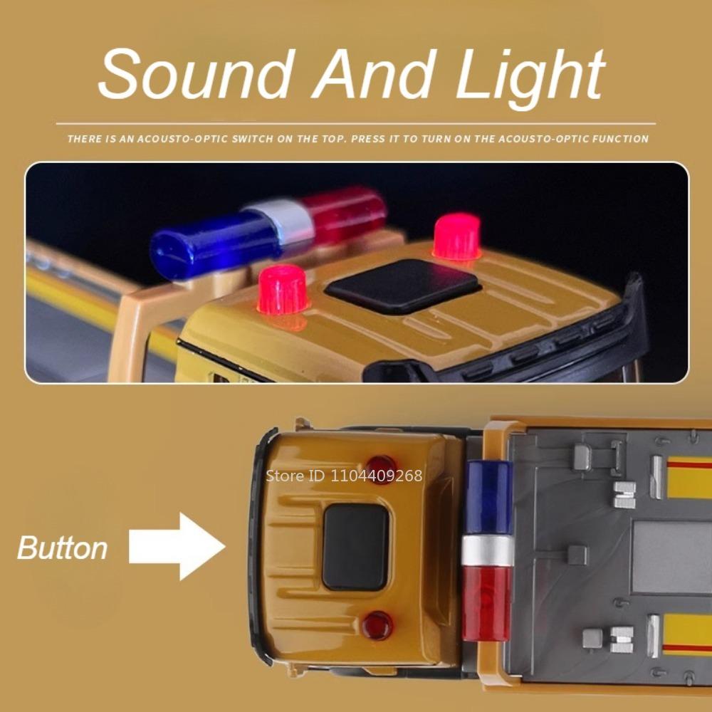 1:32 Flatbed Trailer Roadblock Transpot Truck Model Toy Alloy Diecast Vehicle Simulation Engineering Models Sound Light Gifts