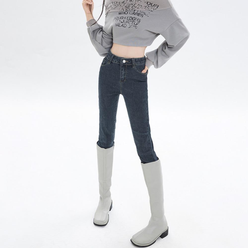 Casual versatile jeans women's new autumn and winter 2025 high-waisted and thin small-footed pencil jeans