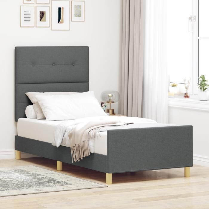 VidaXL Cadre de Lit Gris Foncé 80x200 cm en Tissu 3344684
