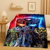HD Cartoon T-Transformers Optimus Prime Bumblebee Flannel Blanket,Soft Warm Plush Throw for Home Bedroom Bed Sofa Cover Office
