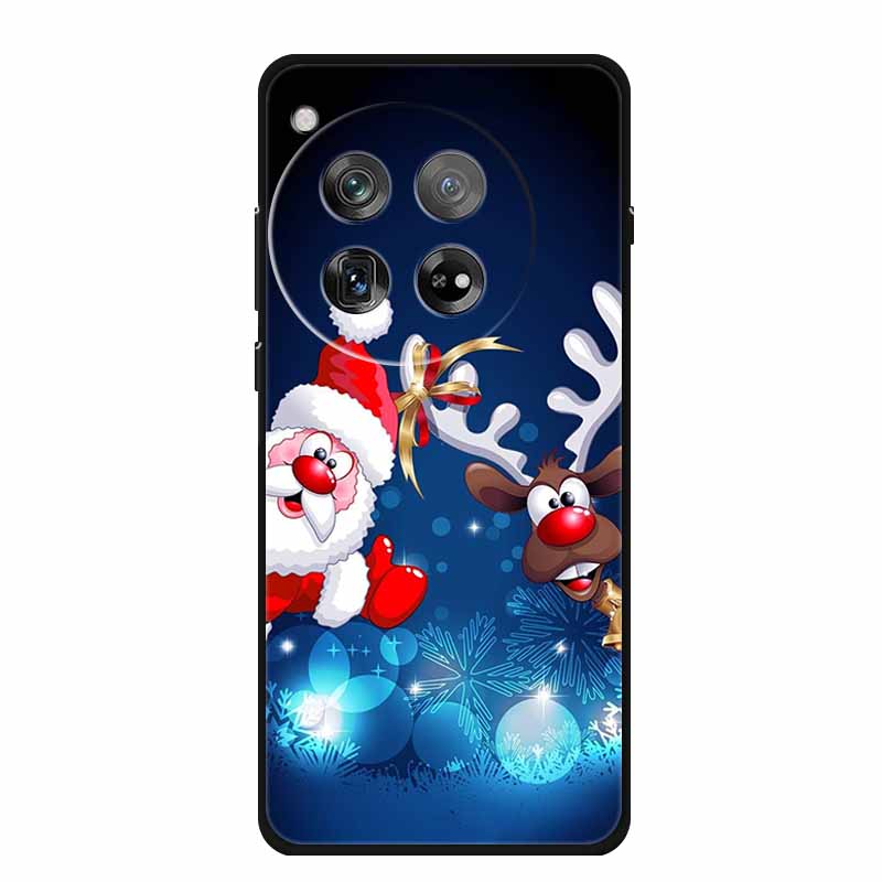 Christmas Phone Cases For Oneplus 12 12R 13 Case Black TPU Silicone For OnePlus 13 5G TPU Protective Soft Cover 1+12 1+12R 1+13