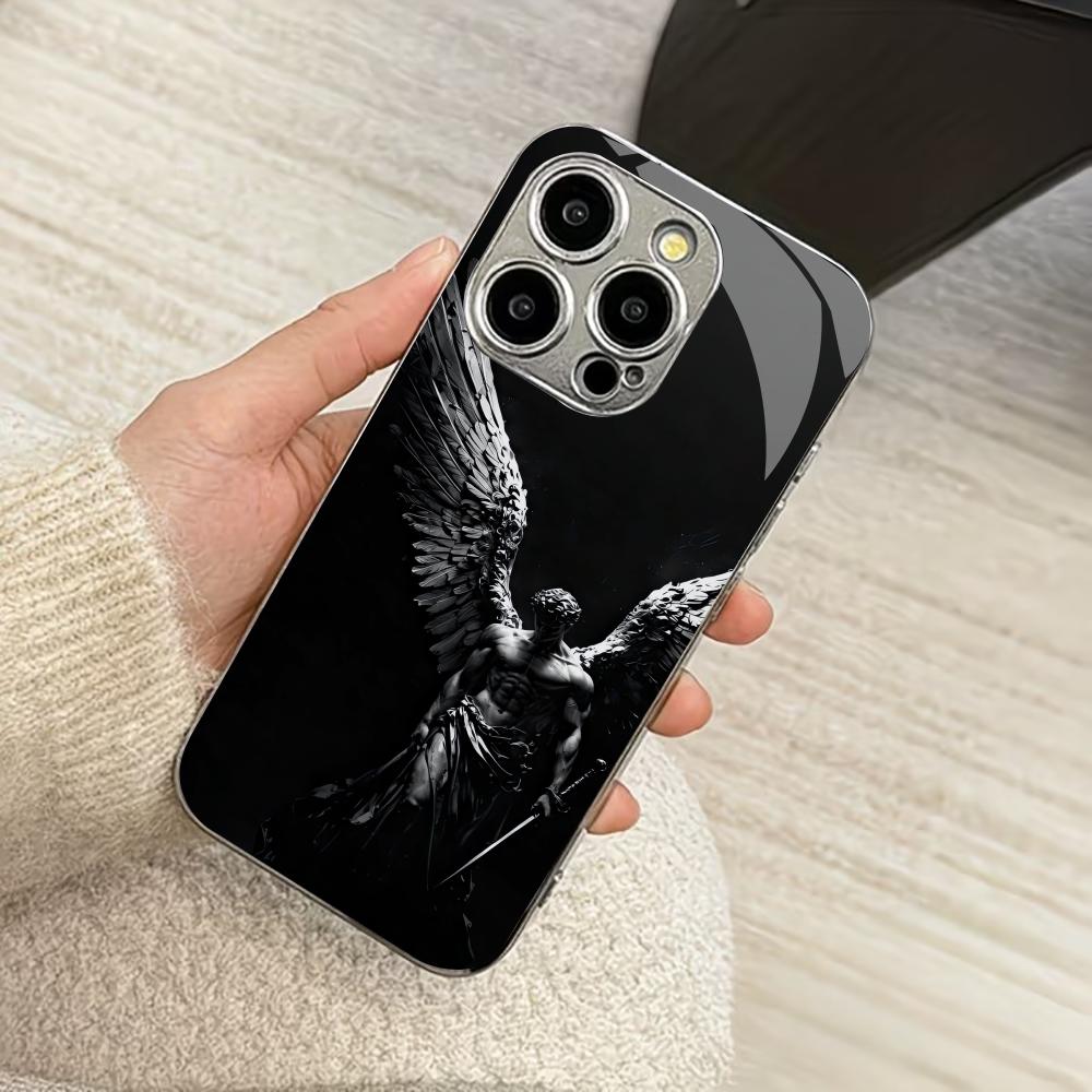 Exquisite Erzengel Mode Handyhüllen carcasa Smartphone Glas Handyhülle für iPhone 17 16 15 14 13 12 11pm Pro Plus fundas