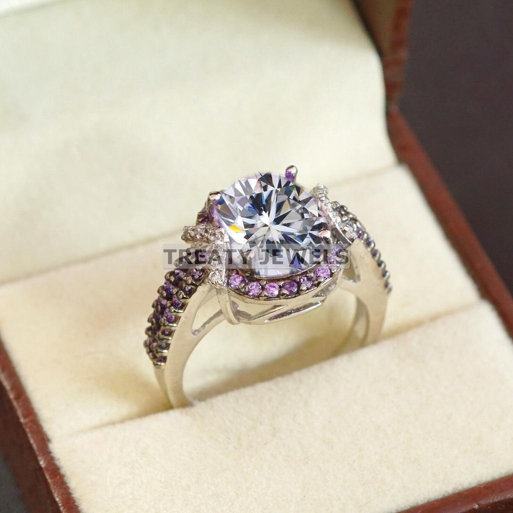 Moissanite Oval Cut Gemstone With 925 Sterling Silver Ring For Men's #B293 JL375681949004