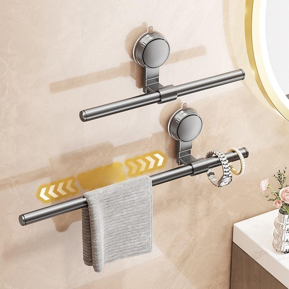 Wall Mounted Bathroom Hanging Rod Punch-free Slipper Storage Shelf New Towel Rack