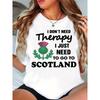 Casual Loose Short-Sleeve Summer T-Shirt with a Scotland Letter Print Design