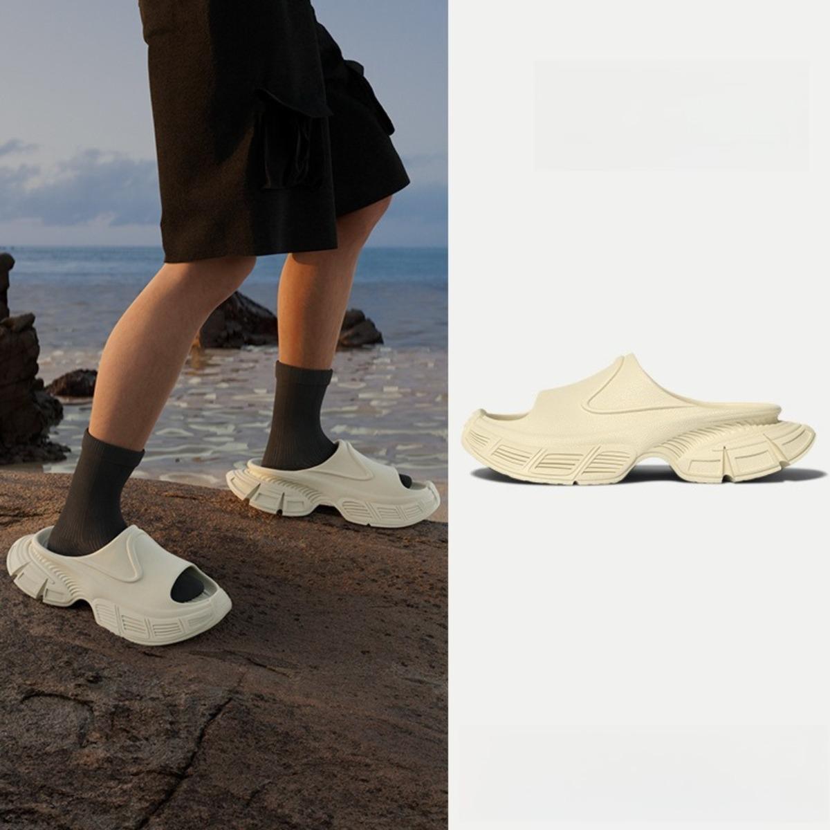 

Thick Soled Slippers, Summer, Fashion, Outerwear, Sandals, Beach Shoes 40/41 бежевий