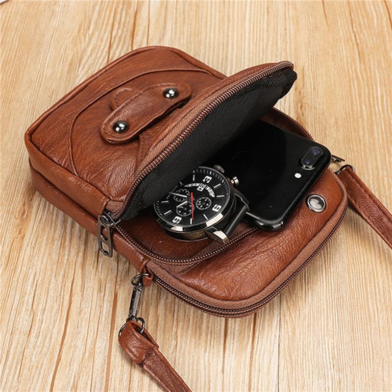 Fashion Vintage Messenger Bag for Women Small PU Leather Shoulder Crossbody Purse Handbag